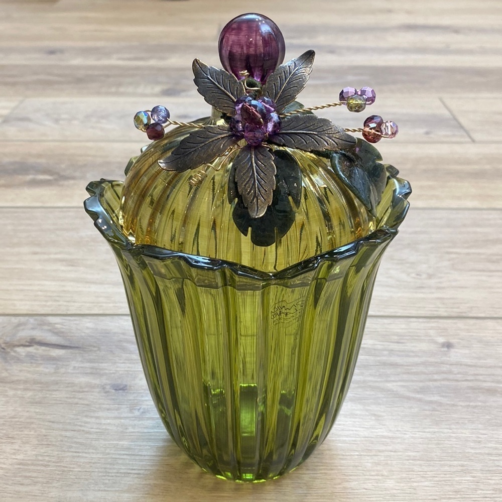 Monica Willard Hand‎ Painted Crystal Jar